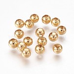 Cache noeud INOX doré, placage ionique, boule, 4,5x5mm, trou 1,5mm