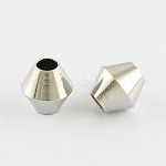 Cache noeud INOX argenté, toupie, 6x4mm trou 2mm