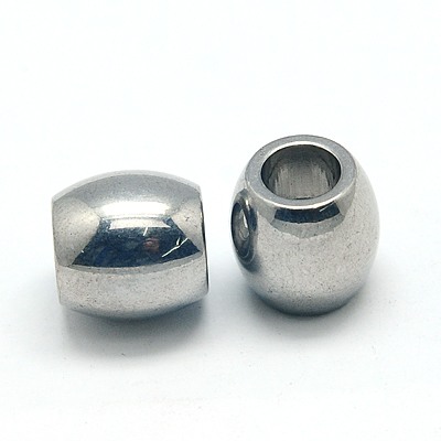 Cache noeud INOX argent, forme ovale, 10x10mm trou 5mm