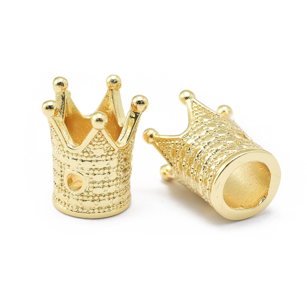 [KK0125 KK-O125-05G] Perle cache noeud laiton couronne, couleur or, 12x10mm trou 1.5