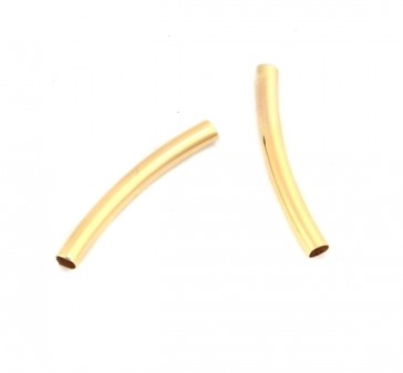 [TUB04] Perle laiton doré, forme de tube, 15x2 mm trou 1 mm