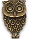 Perle laiton hibou, couleur bronze, 10x5mm trou1mm