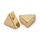 Perle en laiton plaqué or 18k, triangle plat, 7x8x3mm, trou 1.5mm