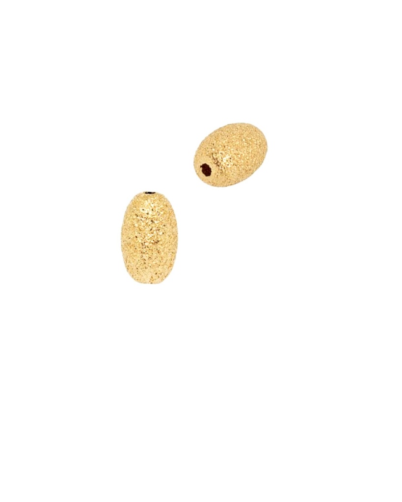 Perle en laiton plaqué or 18k, ovale, diamètre 9.5x8mm, trou 2mm