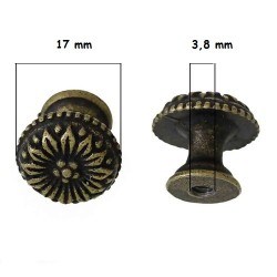 [G1109] Mini-poignées rondes fleur couleur bronze 16x17mm