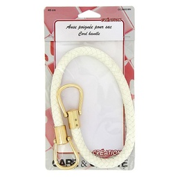 [cc.3603.wh] Anse poignée pour sac coloris blanc 48cm