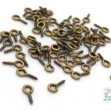 [CRO01BZ] Piton en laiton bronze, piton à bord, 8x4x1mm, anneau 2mm