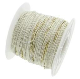[8668  NWIR-N004-03K-1mm] Fil de Nylon avec cordon métalique, or, rond, diam 1mm - le mètre