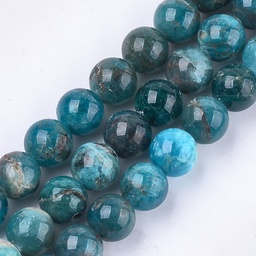 [1795  	G-S333-10mm-031] Pierre Apatite, naturelle, ronde, grade AB, 10mm, trou 1mm