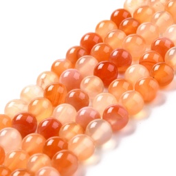 [6383  X-G-N0006-8mm-17] Pierre Cornaline naturelle grade A ronde, 8mm, trou 1mm