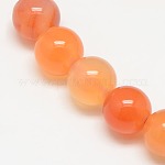 [1599  X-G-N0006-6mm-17] Pierre Cornaline, orange naturelle, grade A, ronde, 6mm, trou 1mm