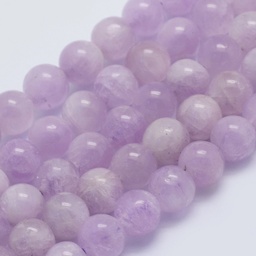 [L478 G-L478-14-6mm] Pierre Kunzite Spodumène, naturelle, violette, grade A+, ronde, 6mm, trou 1mm