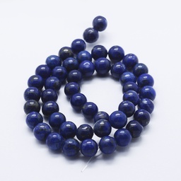 [6285 G-P348-01-8mm] Pierre Lapis Lazuli naturelle, bleue, 8mm trou 1mm