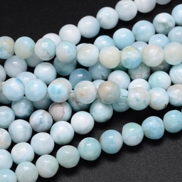 [GO087C] Pierre Larimar, naturelle, ronde, 10mm trou 1mm