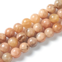[5479 G-M373-01A] Pierre de Soleil naturelle, ronde, 10mm, trou 0,5mm