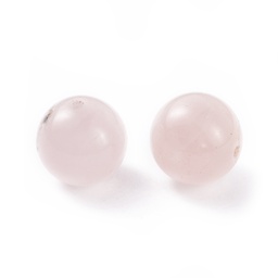 [G-G735-59-12mm] Pierre Quartz rose naturelle, ronde 12mm, trou 1,5mm, l'unité