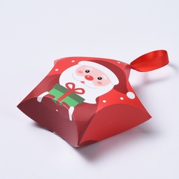 [CON-L024-F03] Coffrets cadeaux en carton décor noël rouge - 12x12x4cm