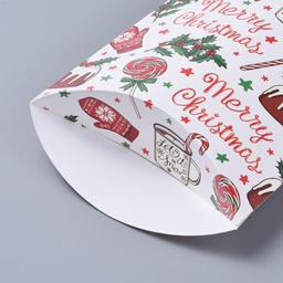 [E024B CON-E024-01A] Coffrets cadeaux en carton décor noel blanc- 16.5x13x4.2cm