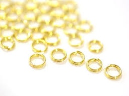[2000/04/000] Anneau double, 4mm, métal, couleur or, 10 unités