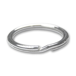 [4141B 	 STAS-P178-1.2x15mm-P] Anneau double porte clé INOX argenté , diam. 15x~1,2-2mm, diam. intérieur 13mm