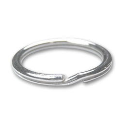 [4141B 	 STAS-P178-1.2x15mm-P] Anneau double porte clé, acier inoxydable, couleur argent , diam. 15x1.2mm, env. 2mm