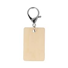 [5414135234929] Porte clé en bois, rectangle, 55x35x5, 3cpièces