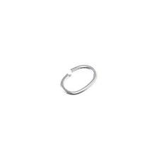 [5348AC KK-YW0001-26S] Anneau ovale simple ouvert, alliage, couleur argent clair, 4x3x0,6mm