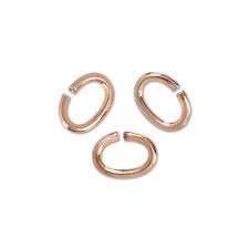 [5348O] Anneau ovale simple ouvert, alliage, couleur or rose, 3x2mm