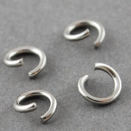 [9674] Anneau simple ouvert INOX argenté, 4x0.6mm, unité