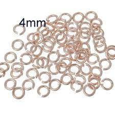 [6037] Anneau simple ouvert, laiton, couleur or rose, 4mm