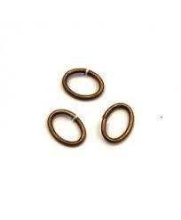 [5349] Anneau ovale simple ouvert, alliage, couleur bronze, 5x3mm