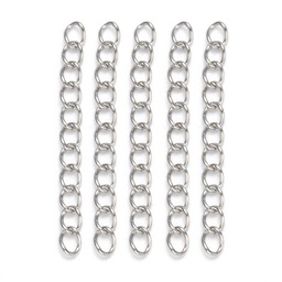 [6375   STAS-F075-43  STAS-E104-42P] Chaîne de sécurité INOX argenté, 40x3mm, l'unité