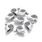 [A040   TIBEP-A040-055TAS-NR] Pendentif nautile, en laiton plaqué argent sterling,15x14x5mm, trou 1.8mm