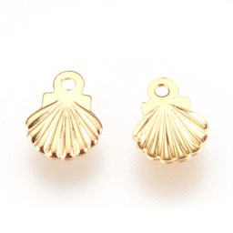 [PEND102 STAS-G176-35G] Pendentif INOX doré, coquille, 7,5x5,5x0,5mm, trou 0,8mm