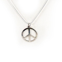 [BREAR] Pendentif peace and love, plaqué argent, diamètre 8mm, trou 2mm, anneau 3mm