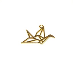 [6810] Pendentif origami en laiton, couleur or, 10x10mm, trou 1mm