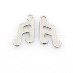 [420  STAS-J014-08] Pendentif, note de musique, INOX, argenté, 12x8mm, trou 1mm