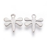 [419k STAS-L234-084P] Pendentif, libellule, INOX, argenté, 10x10mm, trou 1mm