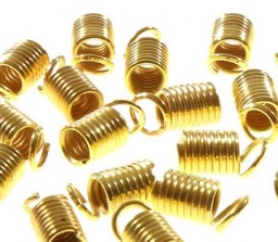 [W222OR] Embout de cordon, ressort, couleur or, 7mm, trou 2mm