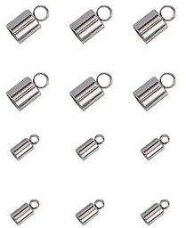 [6237] Embout de cordon, INOX, 10x5mm, trou int 4.2mm, anneau 1.5mm