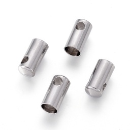 [6236  STAS-F232-01G-P] Embout de cordon, INOX, 9.5x4.5 mm, diam. interieur 4 mm, trou 2 mm mm