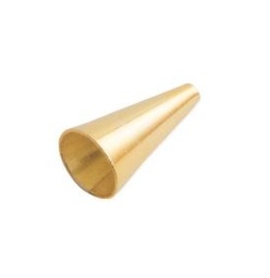 [357OR] Embout de cordon, conique, couleur or, longueur 13mm, trous : 1mm, 4mm