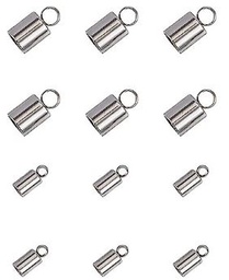 [1588] Embout de cordon, couleur INOX, 10x4mm, trou 3mm, anneau 2mm