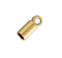 [1005] Embout  de cordon, laiton, doré, 3.5x9mm, intérieur 3mm, trou 1.5mm
