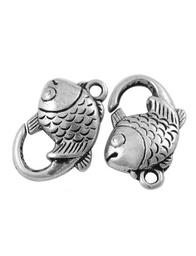 [2918] Fermoir alliage poisson pince de homard argent 20x12 mm ép 6mm trou 2mm