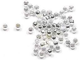 [MEB08] Perle à écraser laiton argent, diam 4mm, trou 2mm