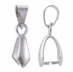 [9921] Bélière en laiton argent brillant,10x5,5x3mm, avec passant 4mm