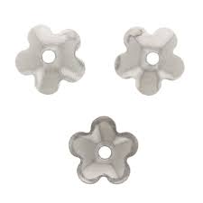 [1026] Coupelle en laiton  argenté, fleur, diam 4mm trou 1,2mm