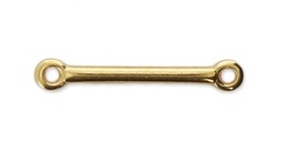 [326OR] Estampe en laiton  doré, barre avec 2 anneaux, 20x1mm trou 2mm