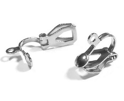 [STAS-P206-02P] Boucle d'oreille pince (clip) en INOX argenté, 12x6x9mm, anneau 1,2mm, unité